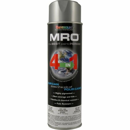 SEYMOUR MIDWEST 20 oz MRO Industrial High Solids Spray Paint, Stainless Steel, 6PK SM620-1460